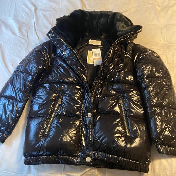 BNWT MICHAEL KORS Faux Fur Trim Quilted Nylon Puffer Jacket - Picture 5 of 8